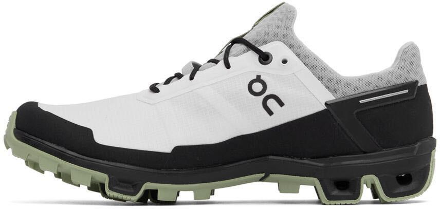 On White  Green Cloudventure Peak Sneakers - Picture 3