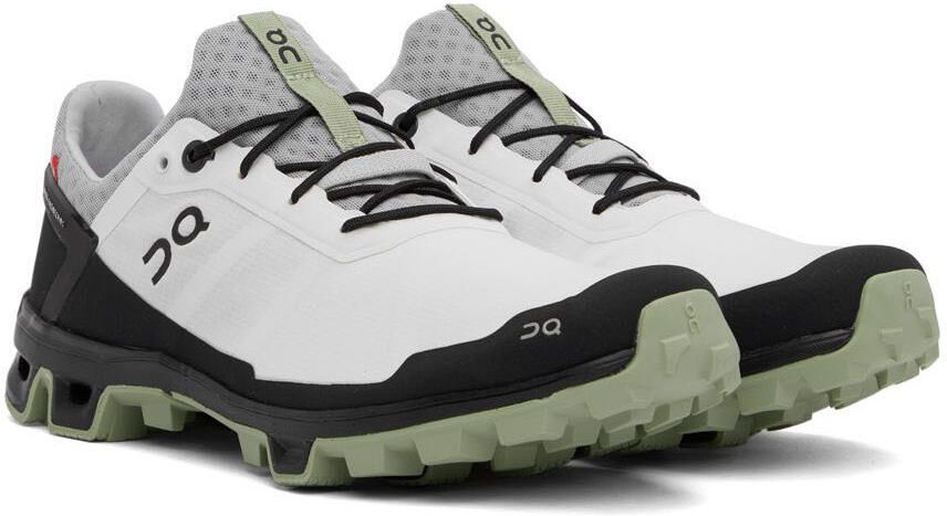 On White  Green Cloudventure Peak Sneakers - Picture 2
