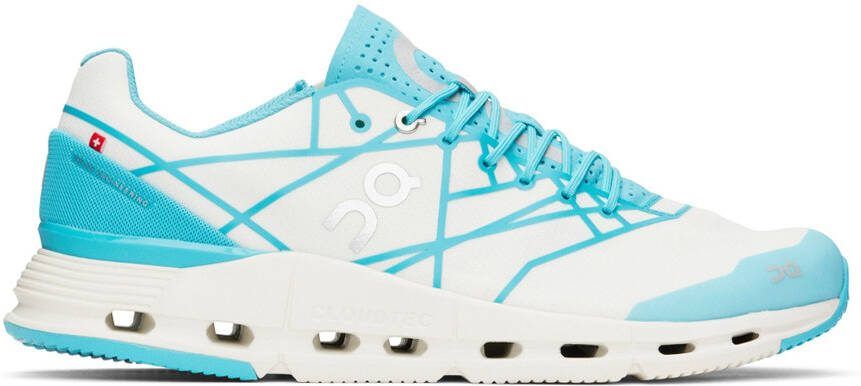 On White  Blue Cloudnova Z5 Sneakers - Picture 5