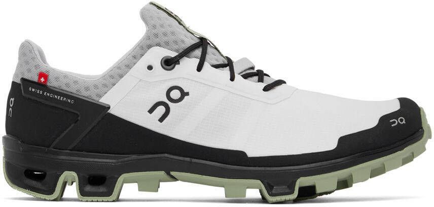 On White  Green Cloudventure Peak Sneakers - Picture 5