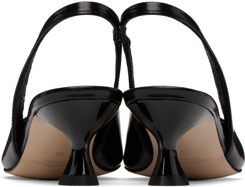 OPEN YY Black Slingback Heels - Picture 5
