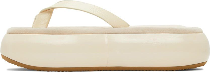 OSOI Off-White Boat Flip Flop Platform Slides - Picture 3