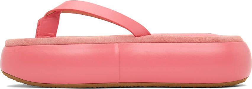 OSOI Pink Boat Flip Flop Platform Slides - Picture 3