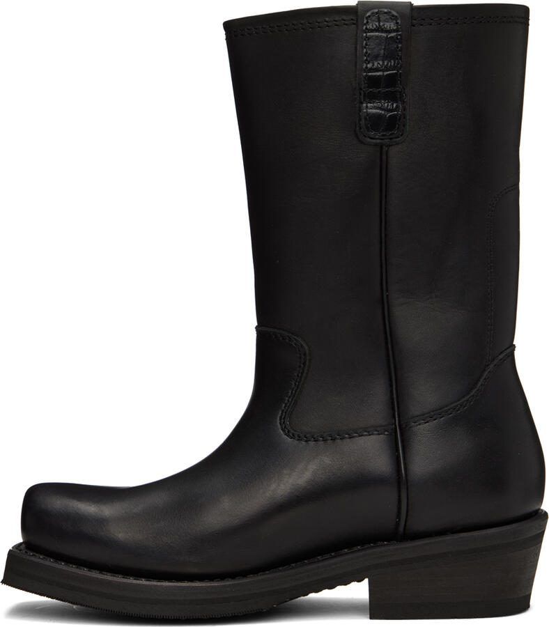 Our Legacy Black Leather Flat Toe Boots