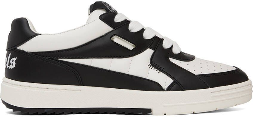 Palm Angels Black  White University Sneakers - Picture 5