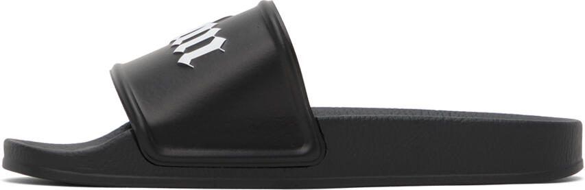 Palm Angels Black Embossed Slides - Picture 8