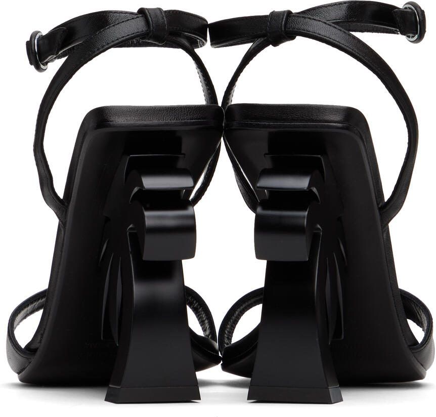 Palm Angels Black Sculptural Heeled Sandals