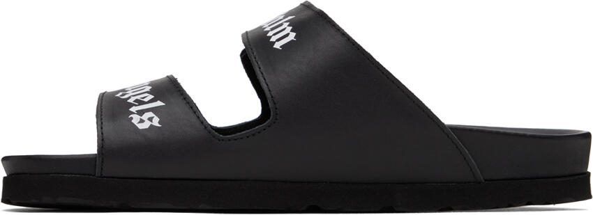 Palm Angels Black Velcro Strap Sandals - Picture 3