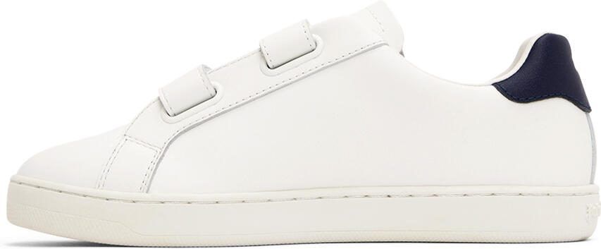 Palm Angels Kids White  Navy Palm One Strap Sneakers - Picture 3