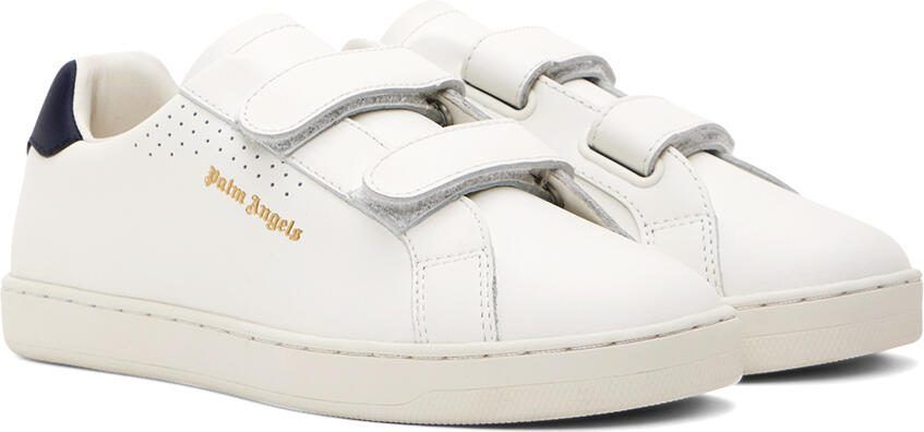 Palm Angels Kids White  Navy Palm One Strap Sneakers - Picture 2