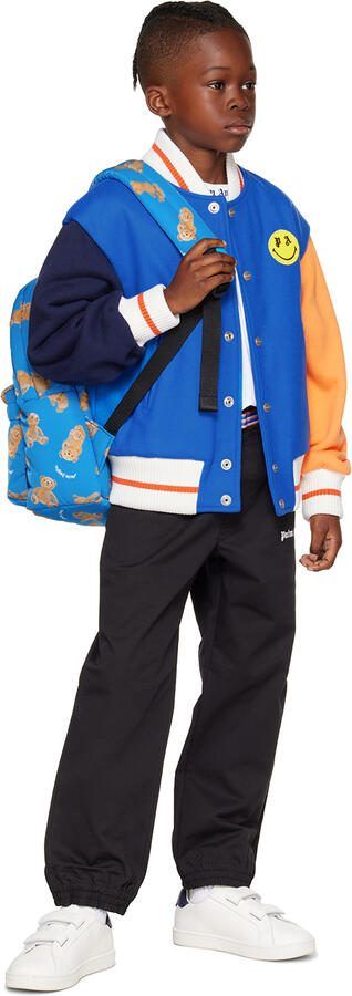 Palm Angels Kids White  Navy Palm One Strap Sneakers - Picture 4