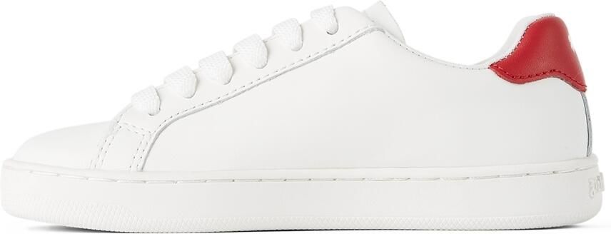 Palm Angels Kids White  Red New Tennis Sneakers - Picture 3