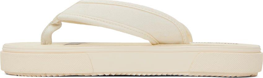 Palm Angels Off-White Logo Flip Flops - Picture 4