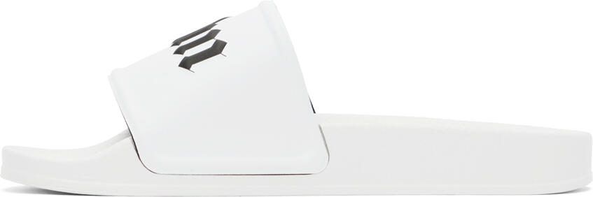 Palm Angels White Embossed Slides - Picture 4