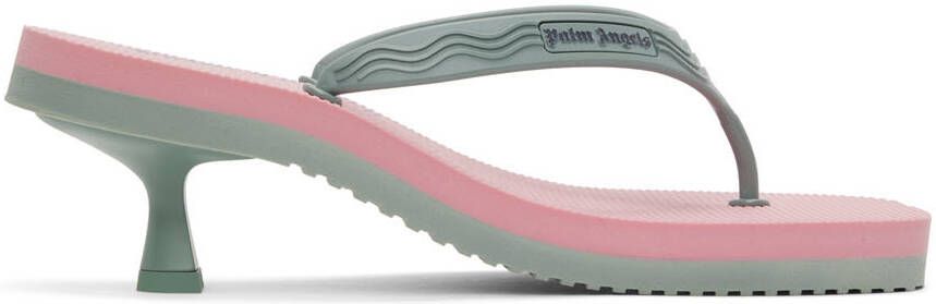 Palm Angels Pink  Blue Flip Flop Heeled Sandals