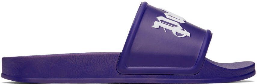 Palm Angels logo print slides Purple - Picture 5
