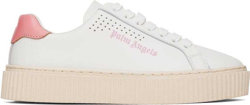 Palm Angels White  Pink Palm One Platform Sneakers