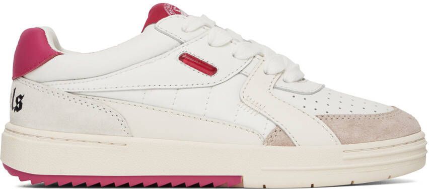 Palm Angels White  Pink University Sneakers - Picture 5