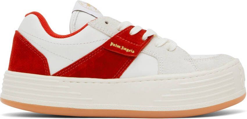 Palm Angels White  Red Snow Low-Top Sneakers
