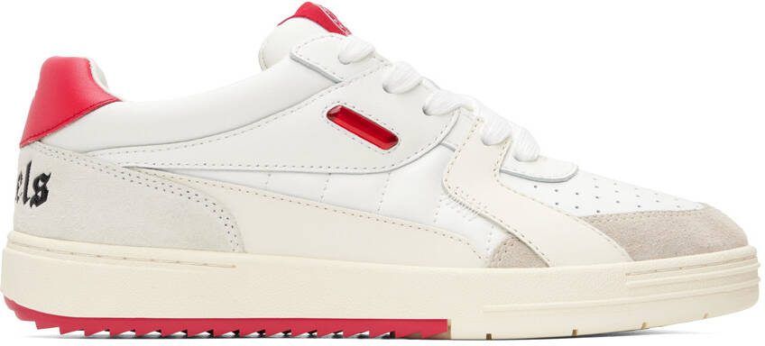 Palm Angels White  Red University Sneakers