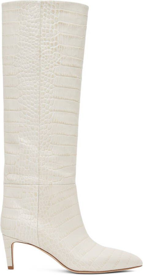 Paris Texas Off-White Croc Tall Boots - Picture 5