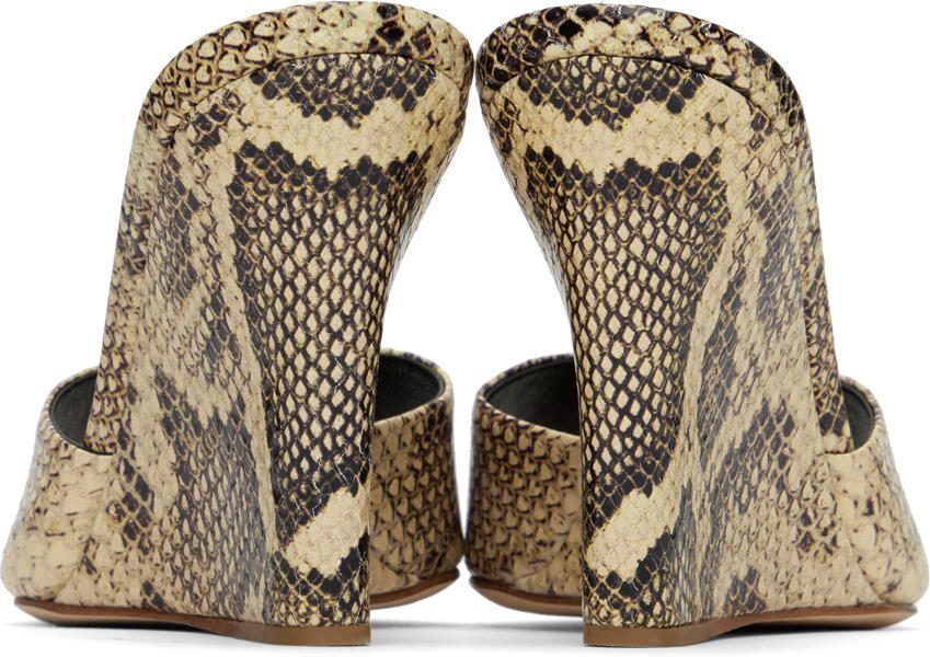 Paris Texas Beige  Brown Python Wedge Mules