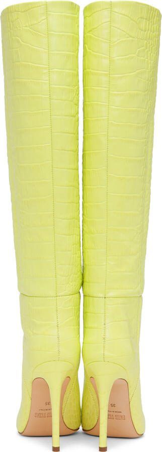 Paris Texas Green Croc-Effect Tall Boots - Picture 3