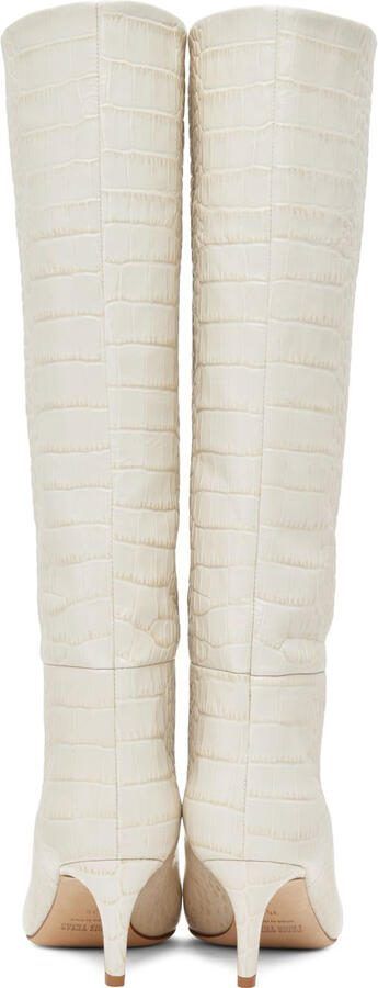 Paris Texas Off-White Croc Tall Boots - Picture 3