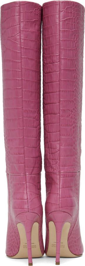 Paris Texas Pink Croc Stiletto Boots - Picture 4