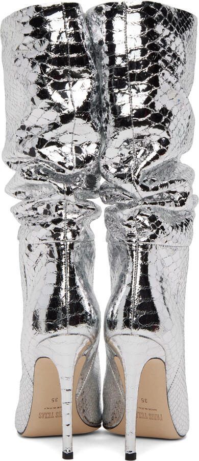 Paris Texas Silver Snake Slouchy Boots - Picture 4