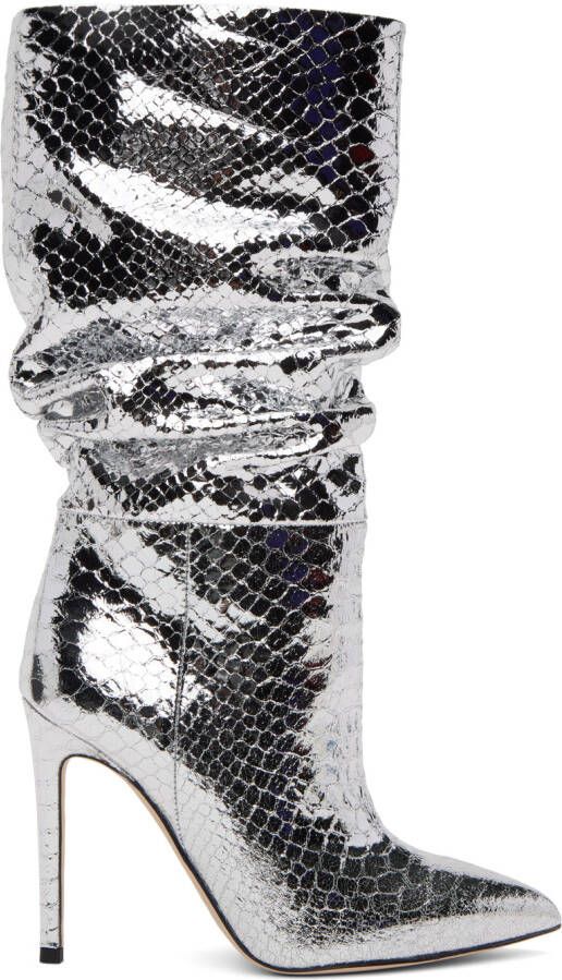 Paris Texas Silver Snake Slouchy Boots - Picture 2