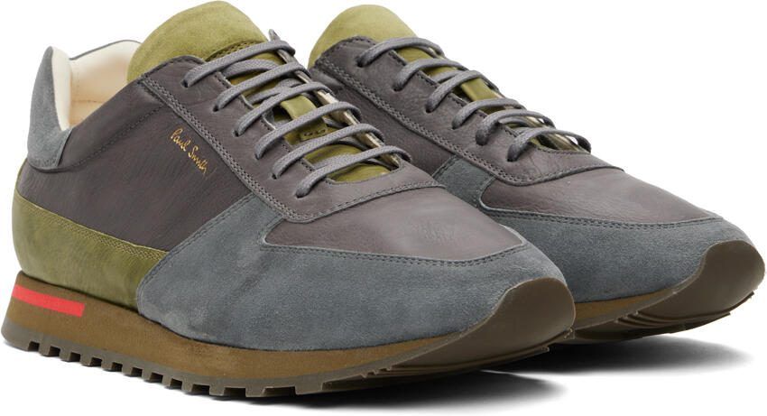 Paul Smith Gray  Khaki Jeco Sneakers - Picture 2