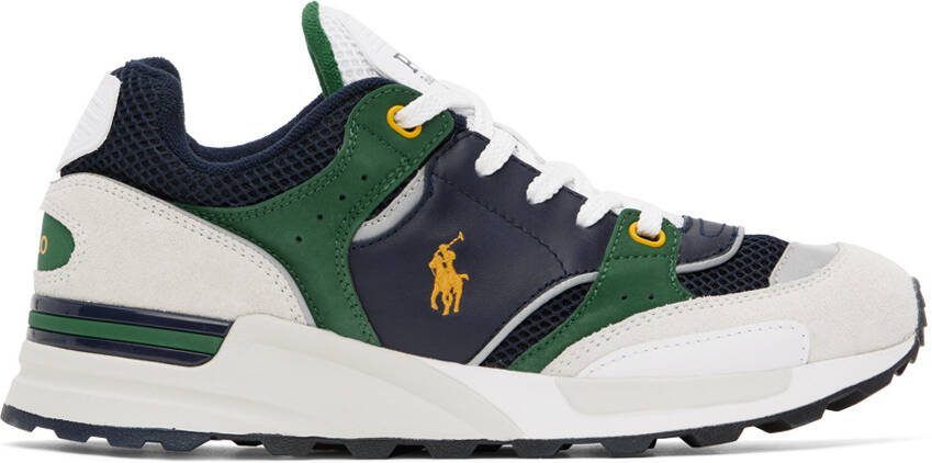 Polo Ralph Lauren Navy  Beige Trackster 200 Sneakers - Picture 5