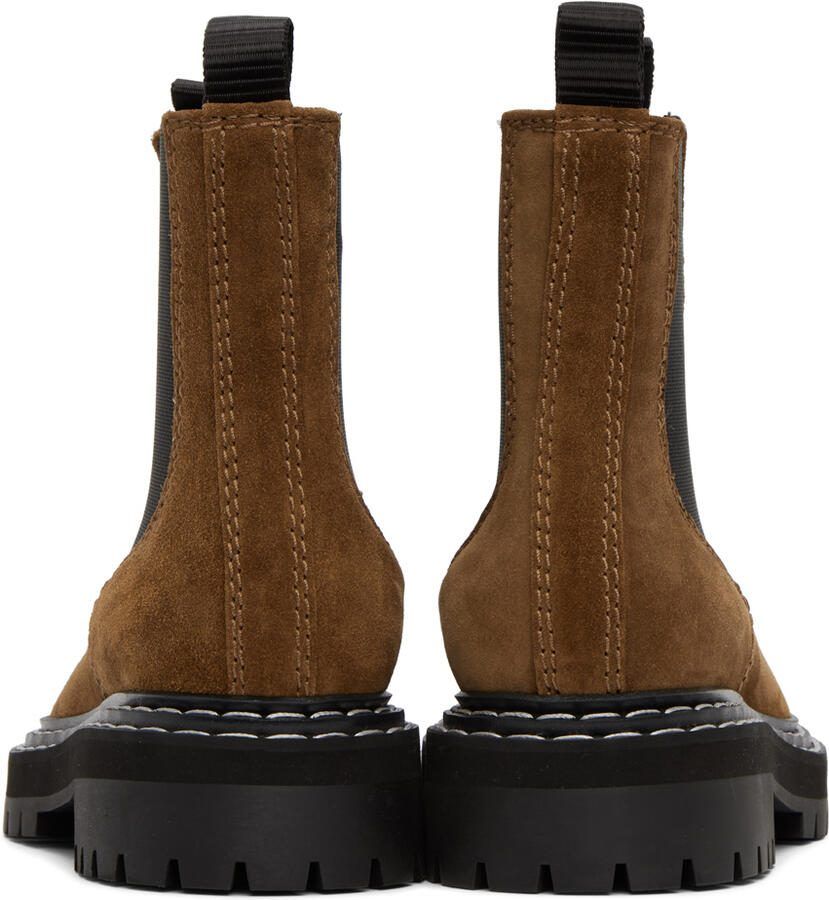 Proenza Schouler Brown Lug Sole Chelsea Boots