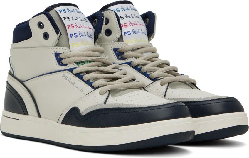 PS by Paul Smith White  Navy Lopes Sneakers - Picture 2