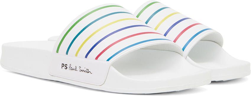 PS by Paul Smith White Nyro Sports Stripe Slides - Picture 2