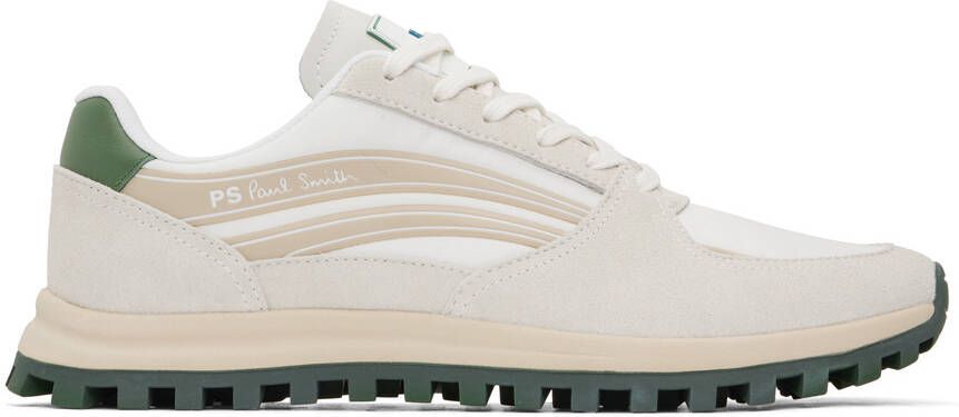 PS by Paul Smith White  Beige Damon Sneakers - Picture 5