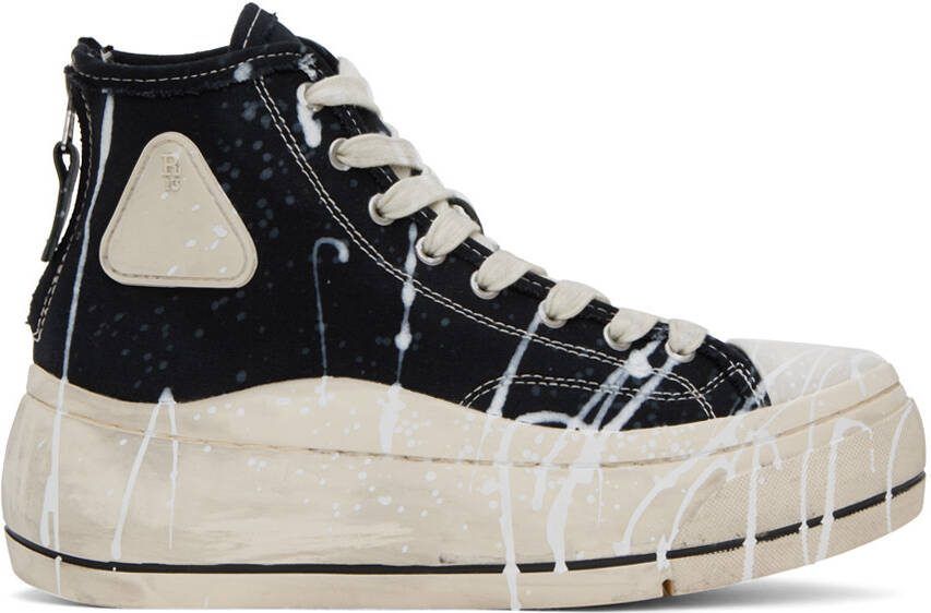 R13 Black  White Kurt Sneakers