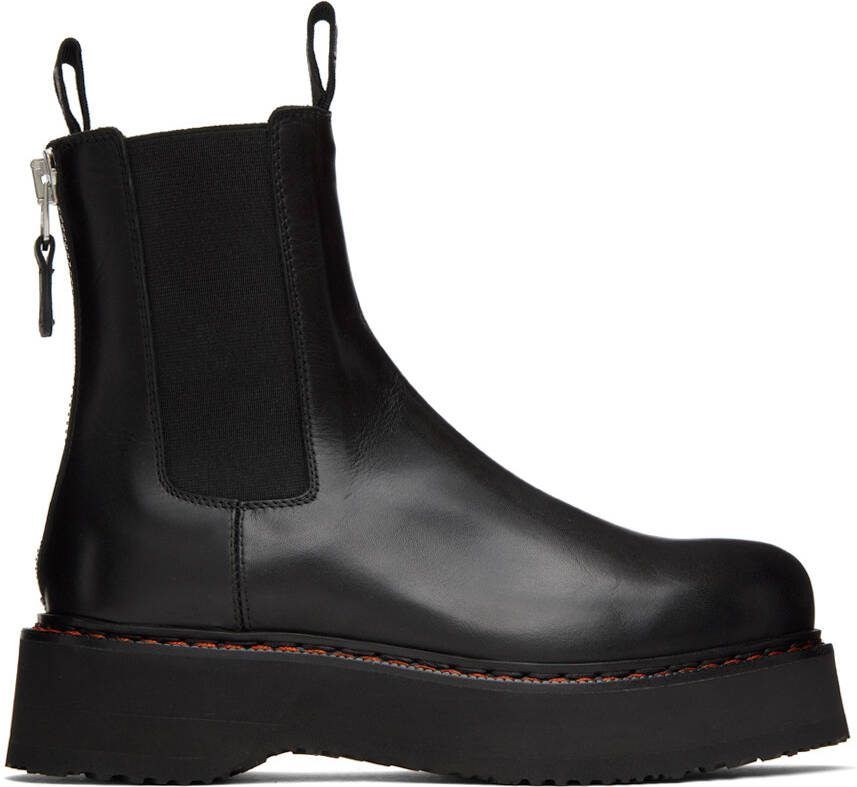 R13 Black SIngle Stack Boots - Picture 5