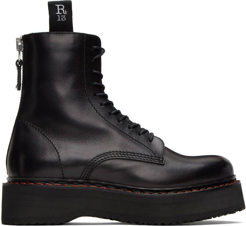 R13 Black Single Stack Boots - Picture 5