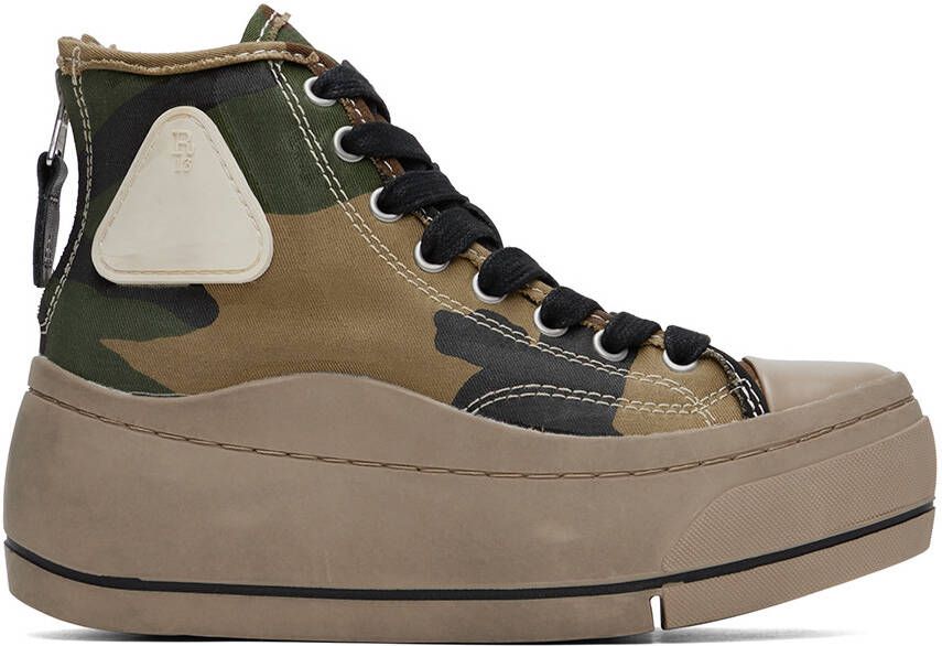 R13 Brown  Green Kurt Sneakers - Picture 5