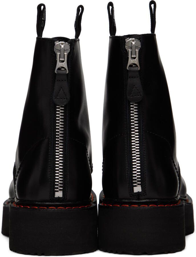 R13 Black Single Stack Platform Lace-Up Boots - Picture 4