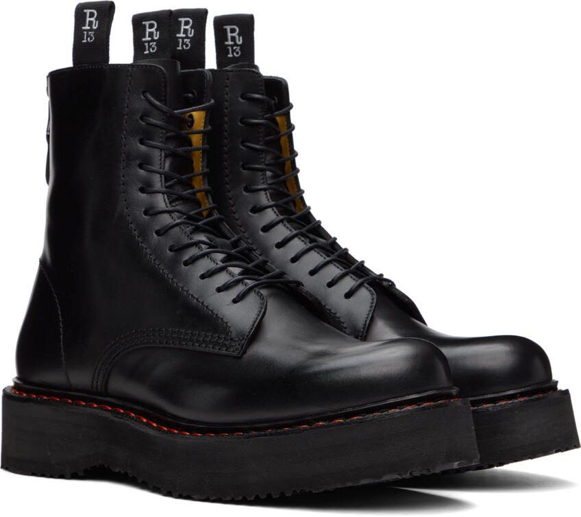 R13 Black Single Stack Boots - Picture 2