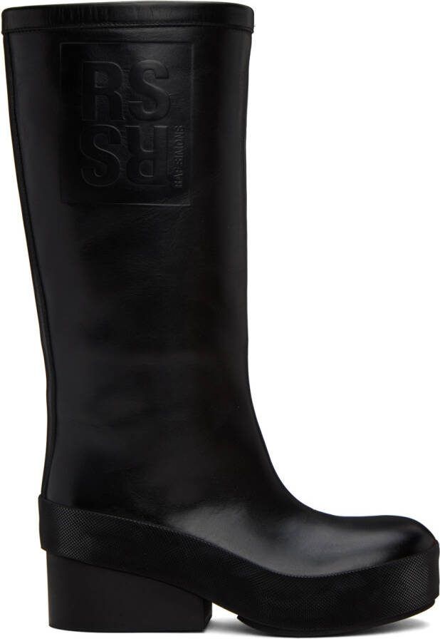 Raf Simons Black Embossed Boots