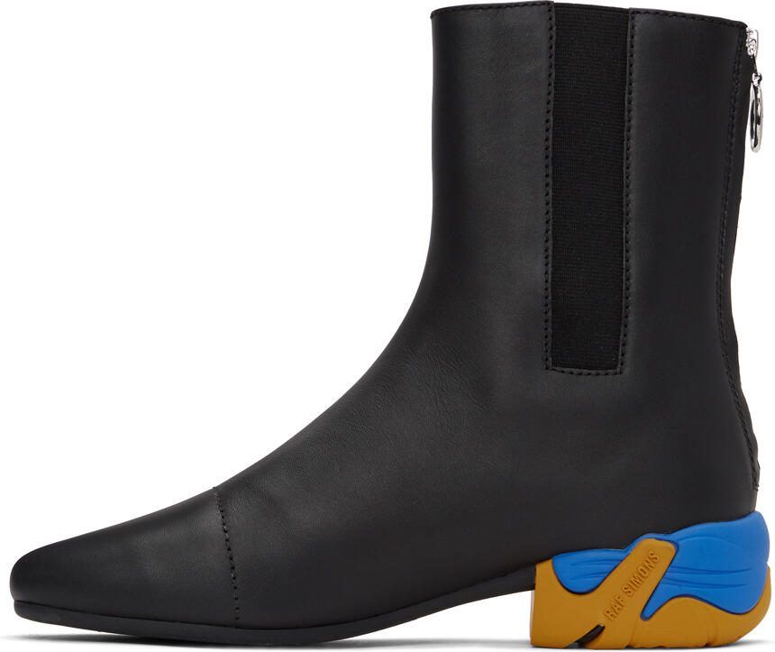 Raf Simons Black  Yellow Solaris-2 Zip-Up Boots