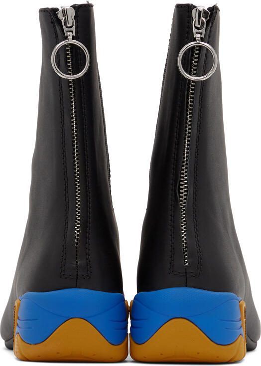 Raf Simons Black  Yellow Solaris-2 Zip-Up Boots - Picture 3