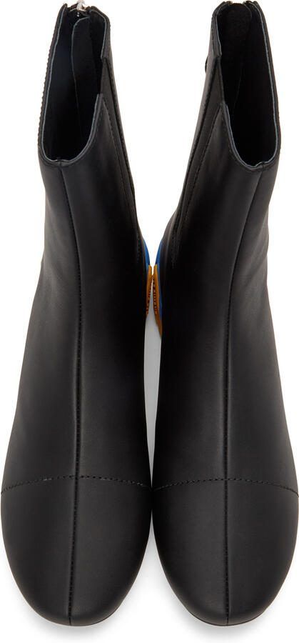Raf Simons Black  Yellow Solaris-2 Zip-Up Boots - Picture 4