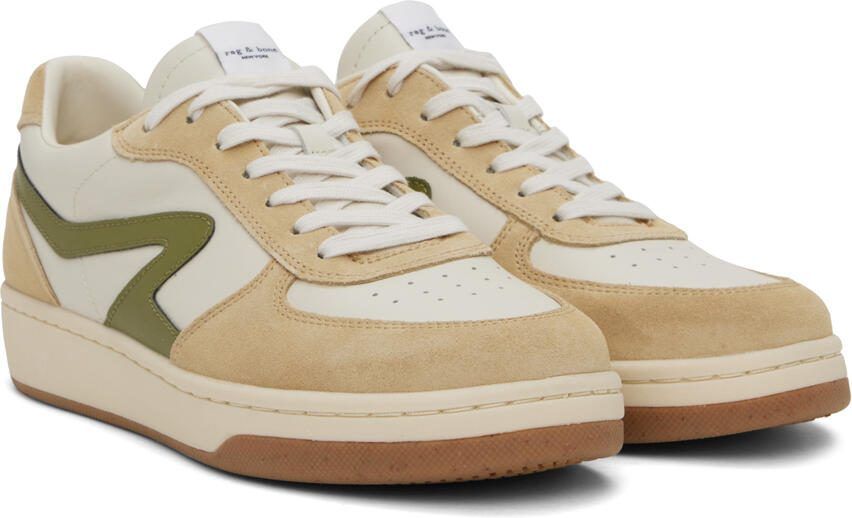 Rag  bone Beige  White Retro Court Sneakers - Picture 2