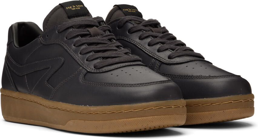 Rag  bone Brown  Black Retro Court Mid Sneakers - Picture 4