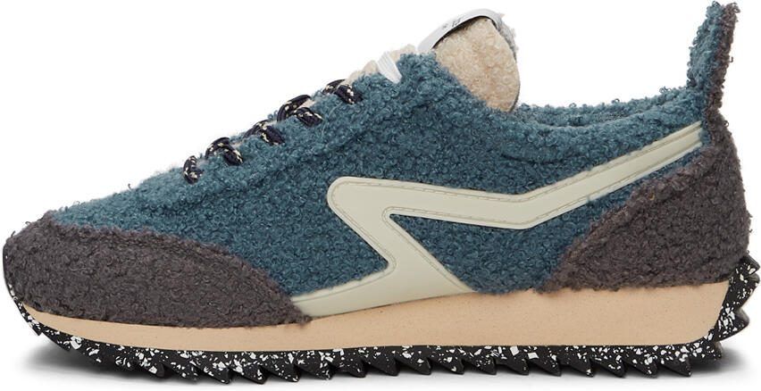 Rag  bone Blue  Grey Sherpa Retro Runner Sneakers - Picture 4